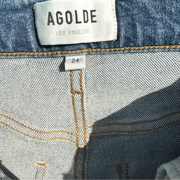 Agolde Riley High Rise Cropped Straight Leg Jeans - Picture 13 of 16